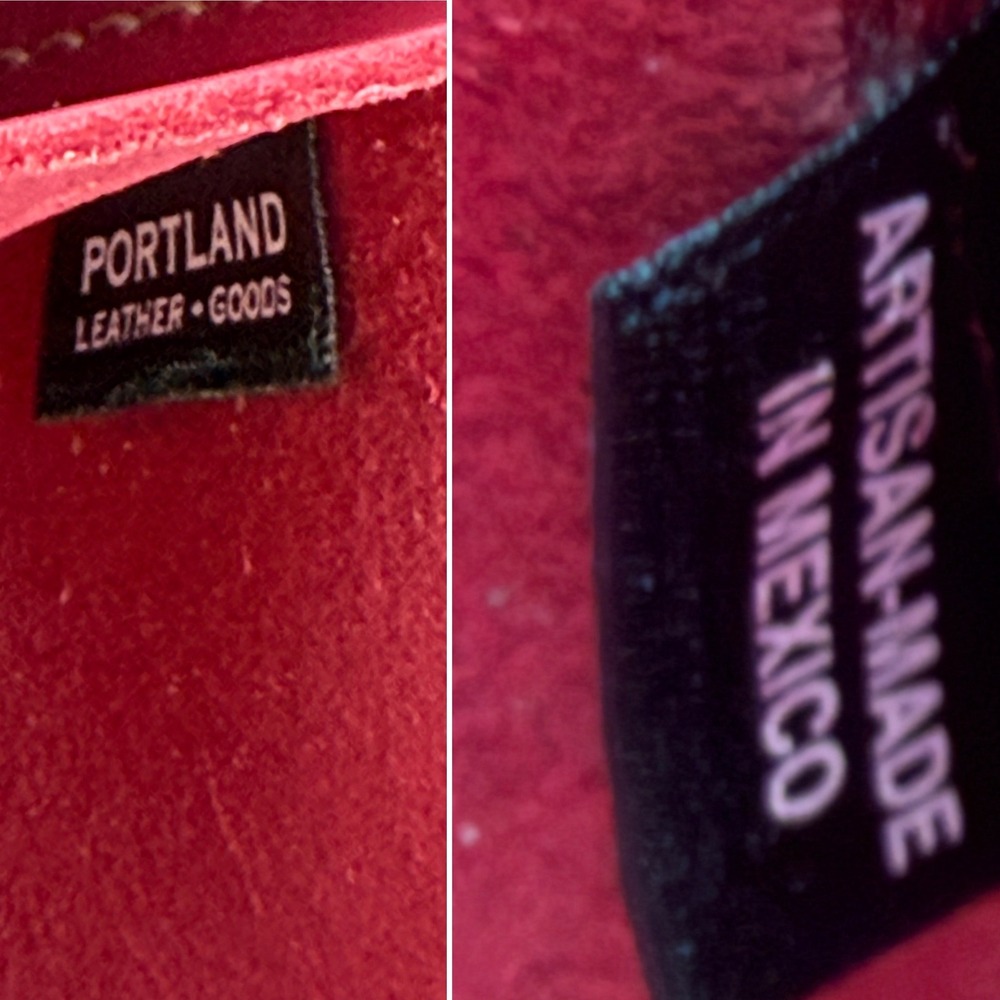 Portland Leather Goods Hot Pink Metro Crossbody Bag Purse Minimalist Artisan - Picture 6 of 10
